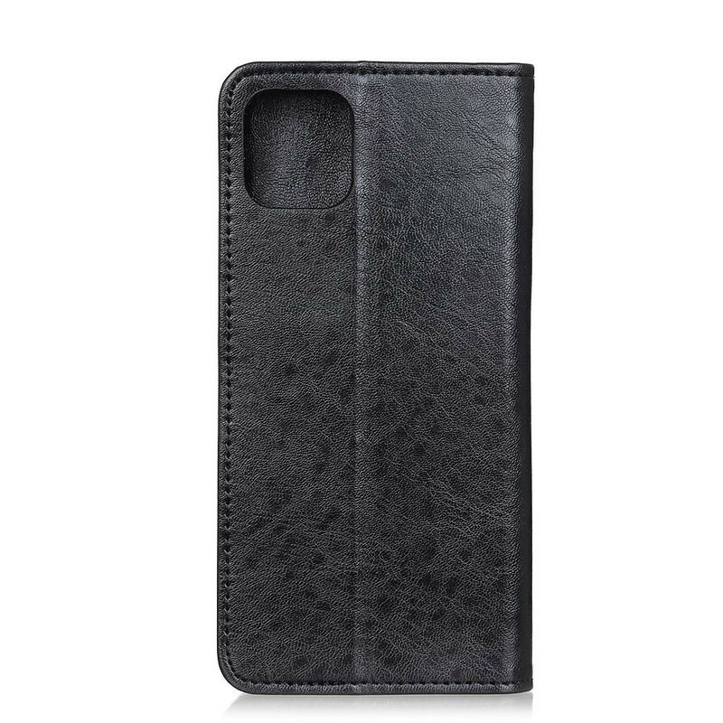 Capa De Celular Para iPhone 12 Mini Flip Couro Rachado Elegância