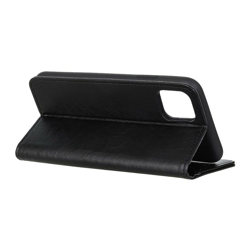 Capa De Celular Para iPhone 12 Mini Flip Couro Rachado Elegância