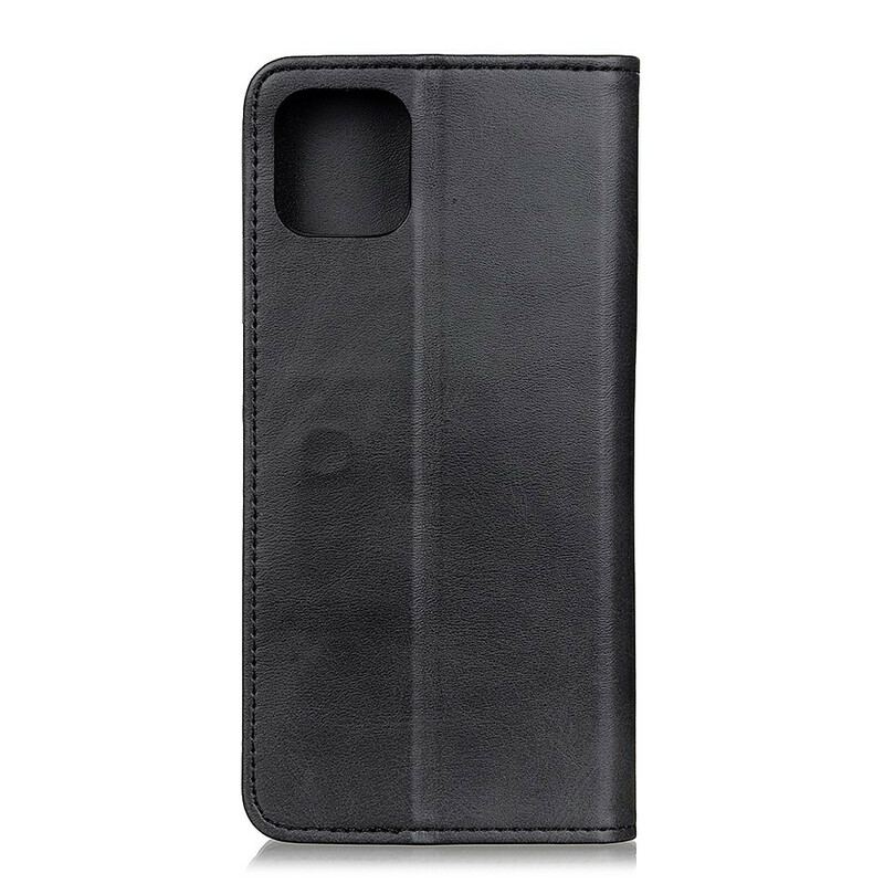 Capa De Celular Para iPhone 12 Mini Flip Couro Rachado Fosco