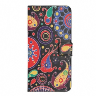 Capa De Couro Para iPhone 12 Mini Design Da Galáxia