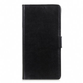 Capa De Couro Para iPhone 12 Mini Efeito Couro Brilhante Simples