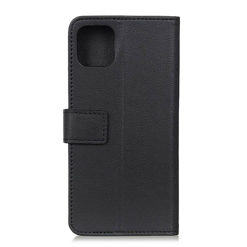 Capa De Couro Para iPhone 12 Mini Efeito Couro Clássico