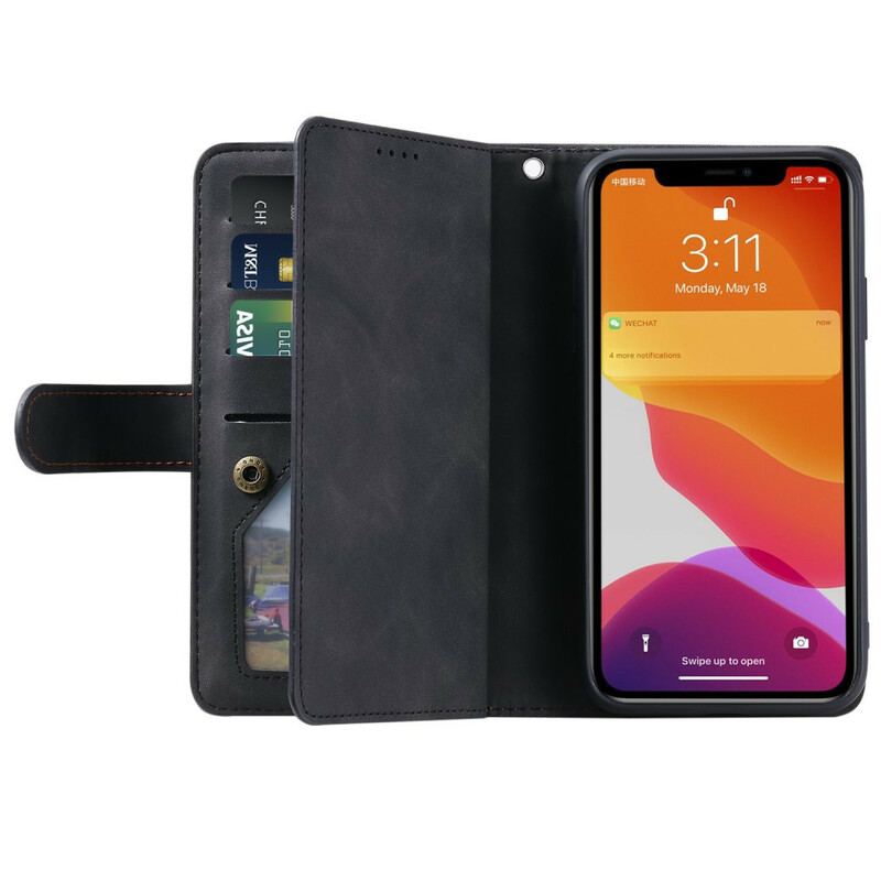 Capa De Couro Para iPhone 12 Mini Porta-moedas 9 Porta-cartões