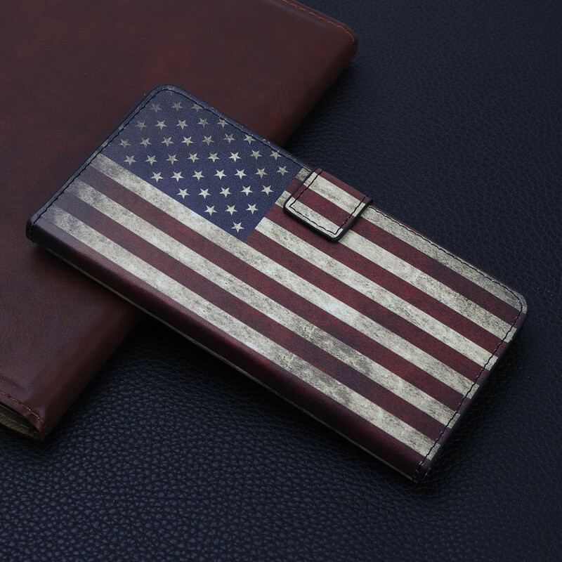 Capa Em Pele Para iPhone 12 Mini Bandeira Dos Eua