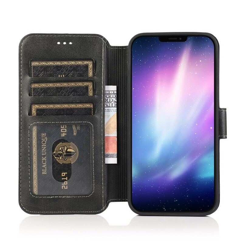 Capa Em Pele Para iPhone 12 Mini Estilo Retrô De Couro