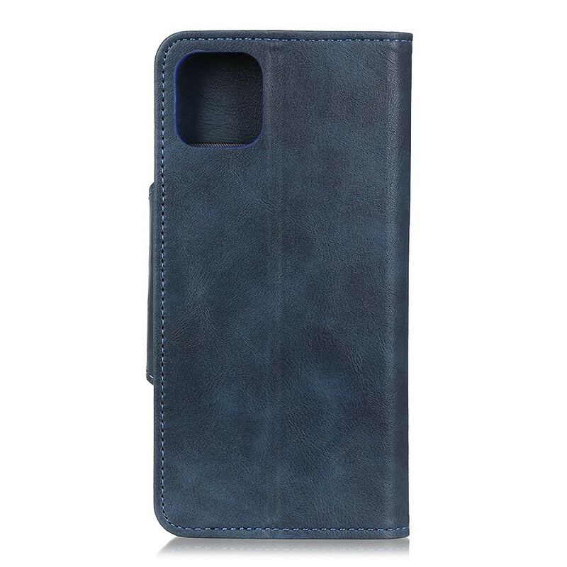 Capa Flip Para iPhone 12 Mini Botão De Couro Falso