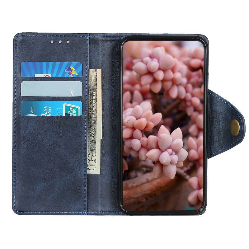 Capa Flip Para iPhone 12 Mini Botão De Couro Falso