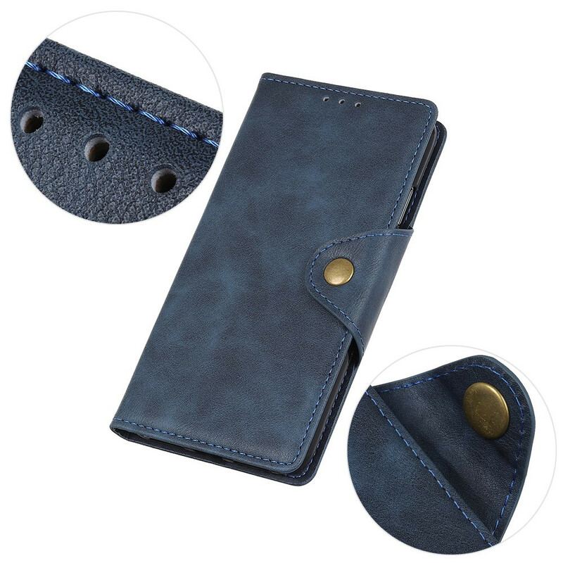 Capa Flip Para iPhone 12 Mini Botão De Couro Falso