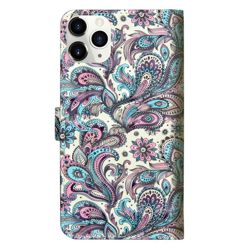 Capa Flip Para iPhone 12 Mini Padrões De Flores