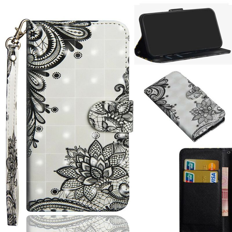 Capa Flip Para iPhone 12 Mini Renda Chique