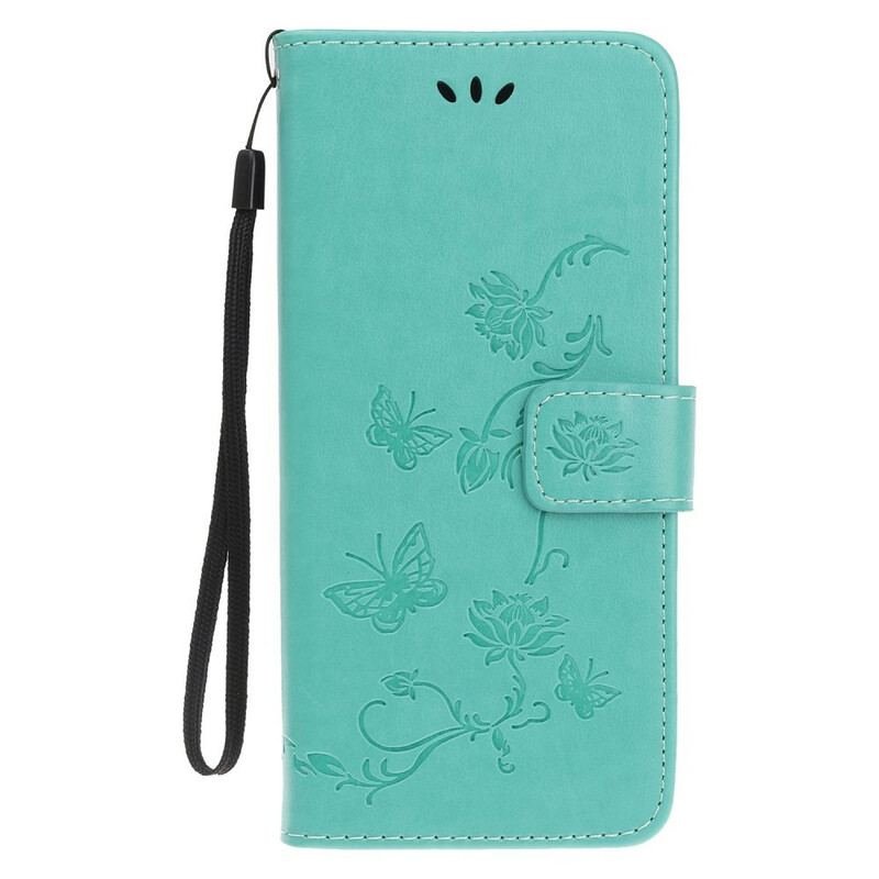 Capa Folio Para iPhone 12 Mini De Cordão Strappy Floral