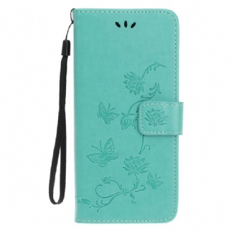 Capa Folio Para iPhone 12 Mini De Cordão Strappy Floral