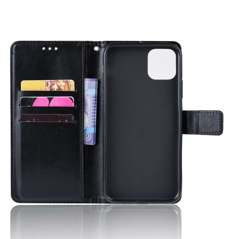 Capa Folio Para iPhone 12 Mini Couro Falso Chamativo