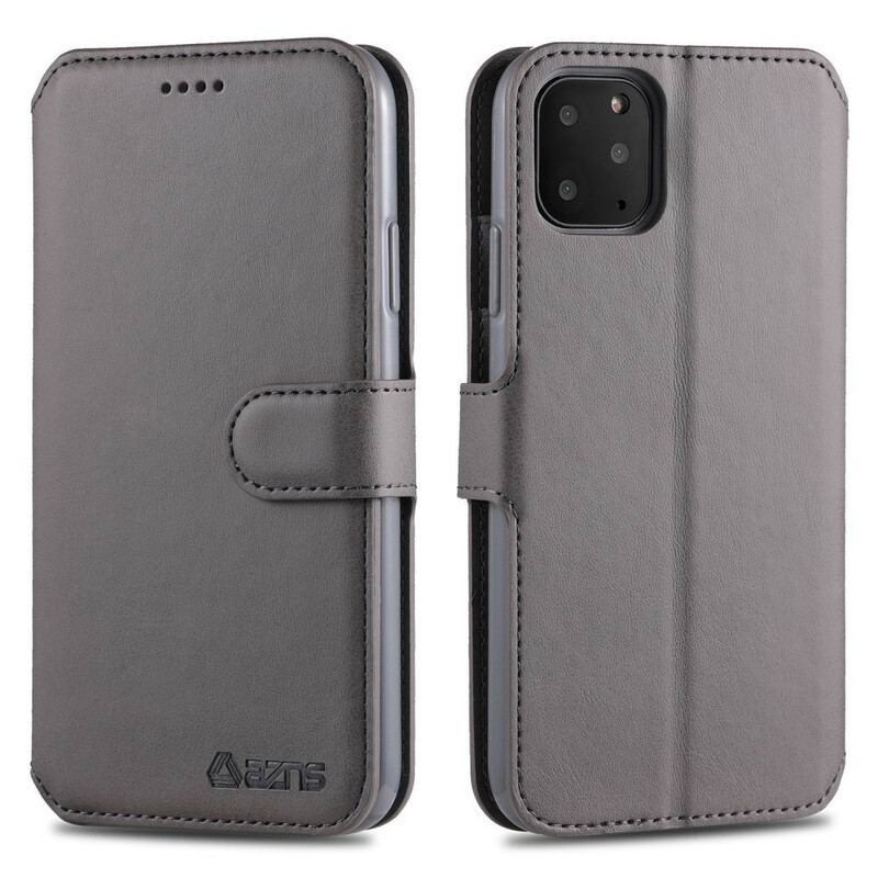 Capa Folio Para iPhone 12 Mini Efeito Couro Azns