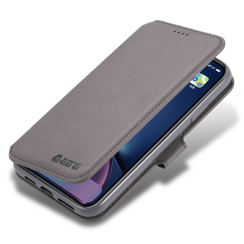 Capa Folio Para iPhone 12 Mini Efeito Couro Azns