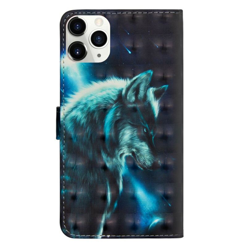 Capa Folio Para iPhone 12 Mini Lobo Majestoso