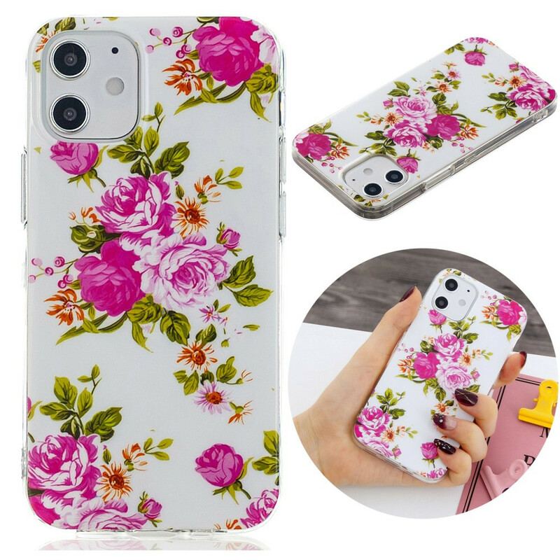 Capa Para iPhone 12 Mini Flores Da Liberdade Fluorescentes