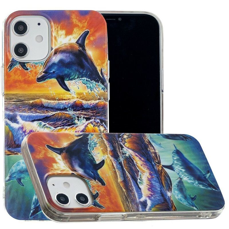 Capa Para iPhone 12 Mini Golfinhos Em Liberdade