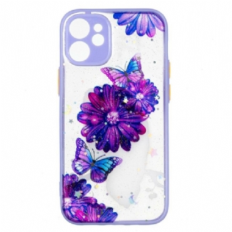 Capa Para iPhone 12 Mini Híbrido De Borboleta Floral