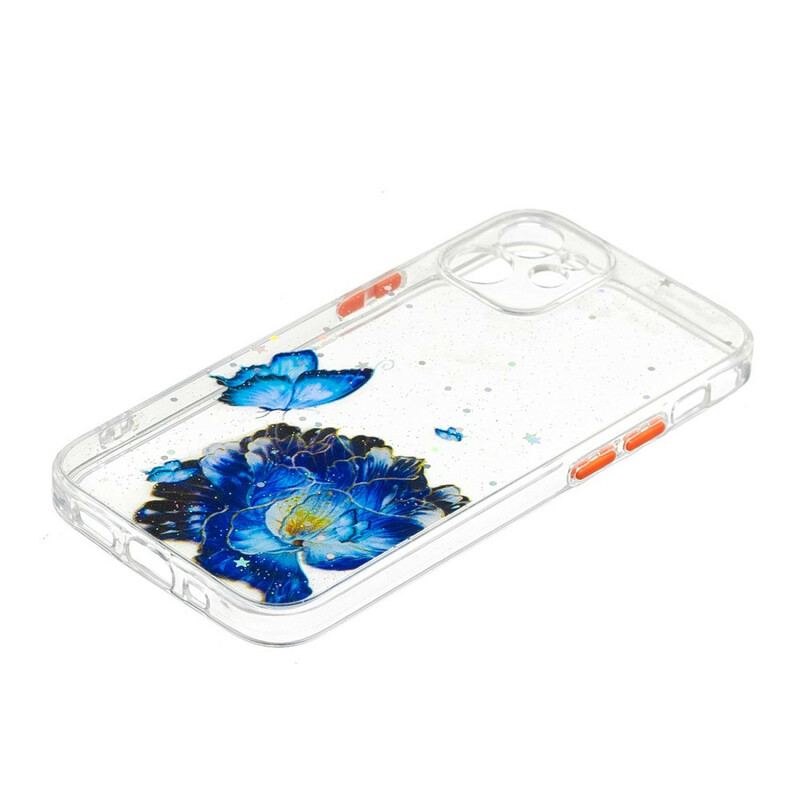 Capa Para iPhone 12 Mini Híbrido De Borboleta Floral