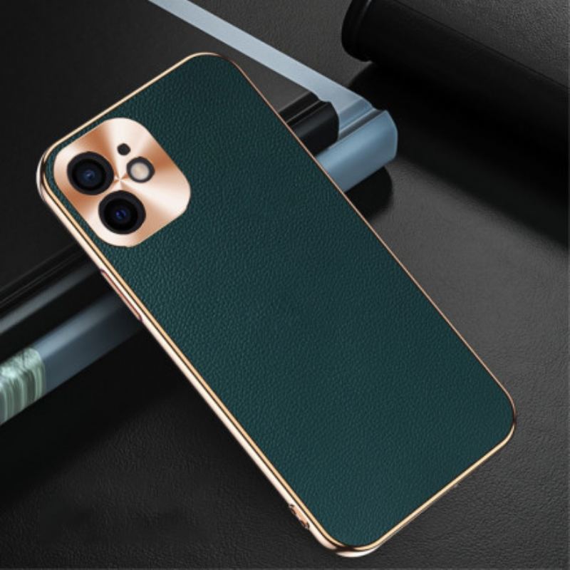 Capa Para iPhone 12 Mini Capa Proteção Proteção De Módulo Fotográfico De Couro Genuíno