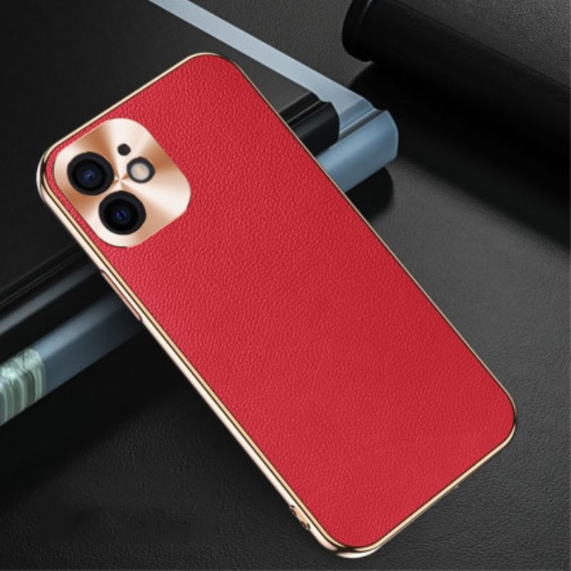 Capa Para iPhone 12 Mini Capa Proteção Proteção De Módulo Fotográfico De Couro Genuíno