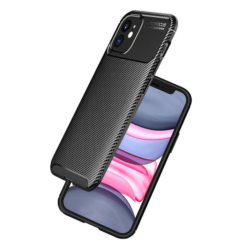 Capa Para iPhone 12 Mini Textura Flexível De Fibra De Carbono