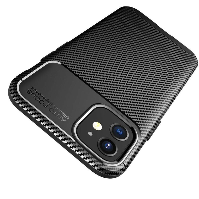 Capa Para iPhone 12 Mini Textura Flexível De Fibra De Carbono