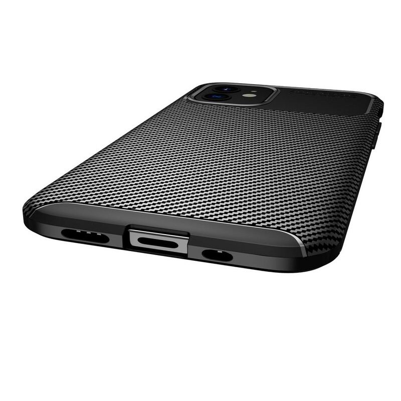 Capa Para iPhone 12 Mini Textura Flexível De Fibra De Carbono