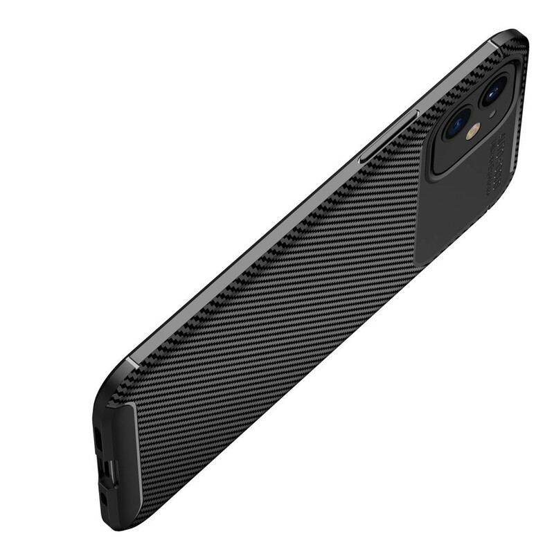 Capa Para iPhone 12 Mini Textura Flexível De Fibra De Carbono