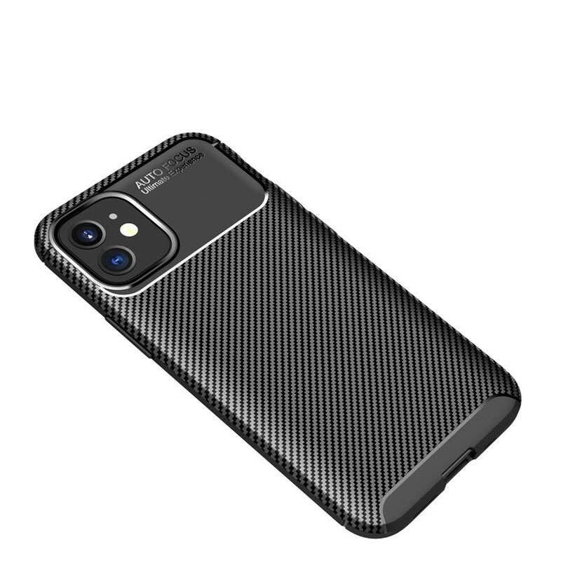 Capa Para iPhone 12 Mini Textura Flexível De Fibra De Carbono