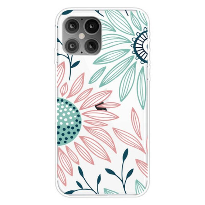 Capa Para iPhone 12 Mini Uma Flor Transparente