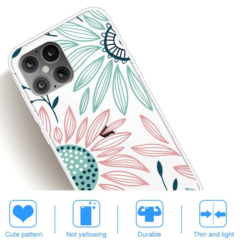 Capa Para iPhone 12 Mini Uma Flor Transparente