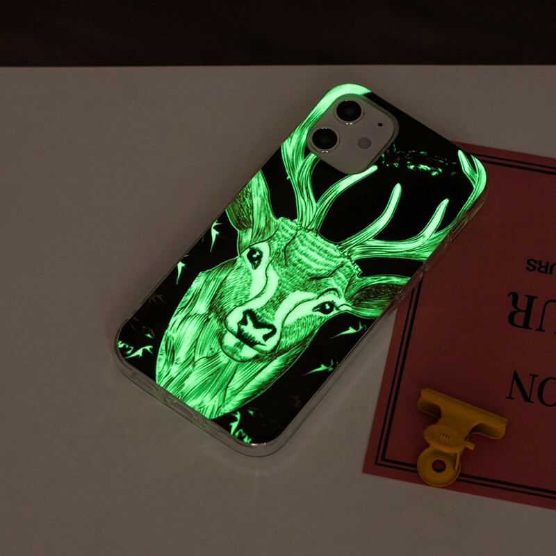 Capa Para iPhone 12 Mini Veado Majestoso Fluorescente