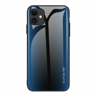 Capa Para iPhone 12 Mini Vidro Temperado De Fibra De Carbono Clássico