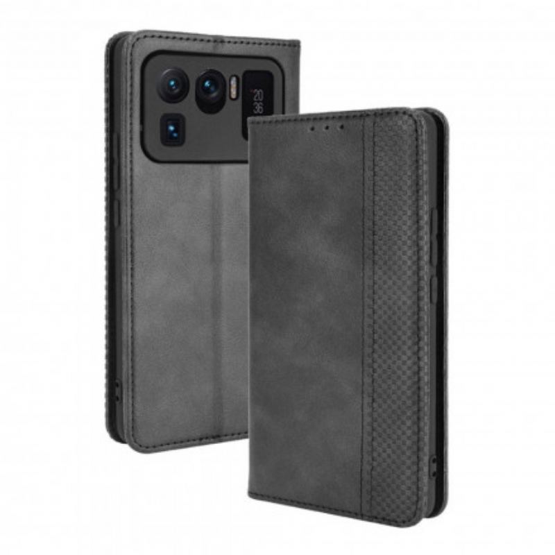 Capa De Celular Para Xiaomi Mi 11 Ultra Flip Efeito Couro Vintage Estilizado