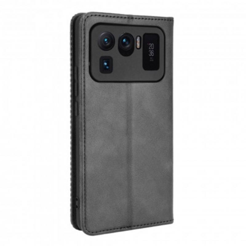 Capa De Celular Para Xiaomi Mi 11 Ultra Flip Efeito Couro Vintage Estilizado