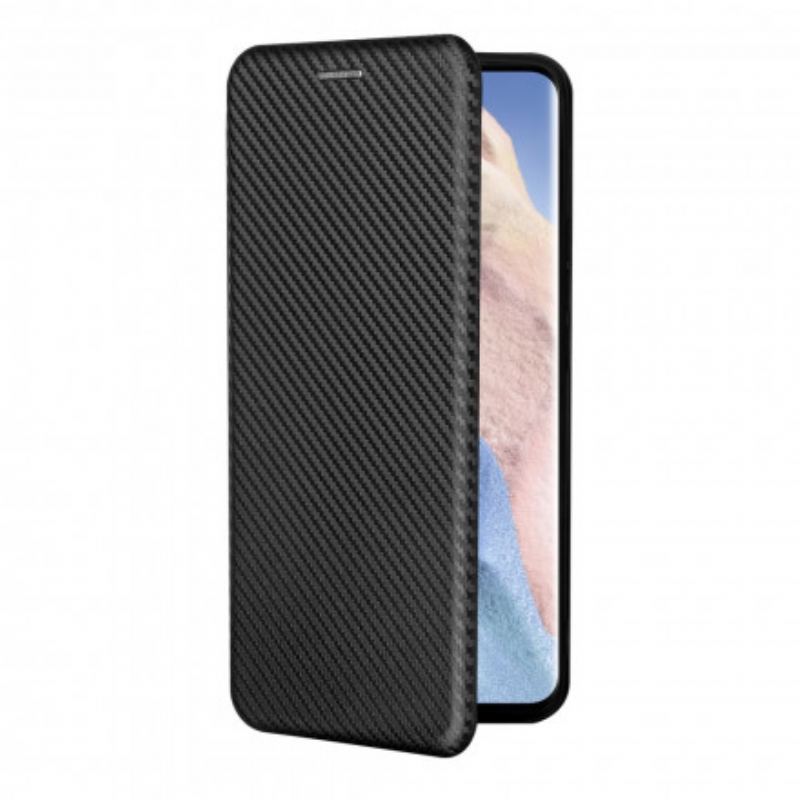 Capa De Celular Para Xiaomi Mi 11 Ultra Flip Fibra De Carbono Com Anel De Suporte