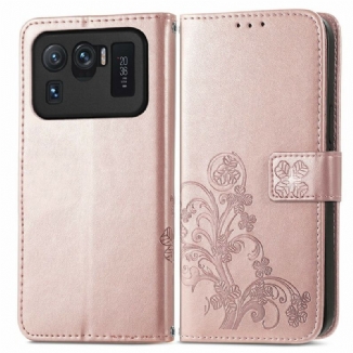 Capa De Couro Para Xiaomi Mi 11 Ultra Flores Asiáticas