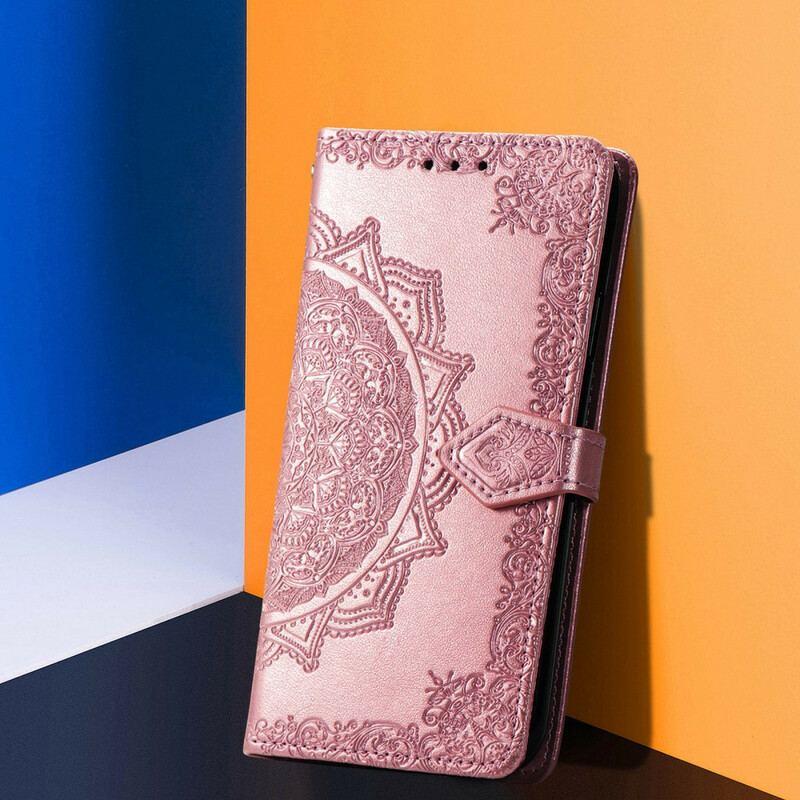 Capa De Couro Para Xiaomi Mi 11 Ultra Mandala Idade Média