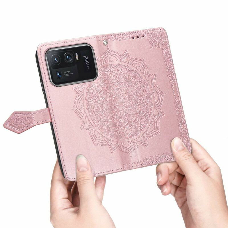 Capa De Couro Para Xiaomi Mi 11 Ultra Mandala Idade Média