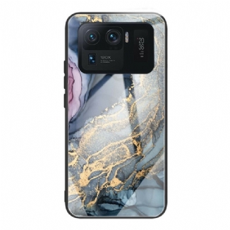 Capa Para Xiaomi Mi 11 Ultra Vidro Temperado Em Mármore Aquarela