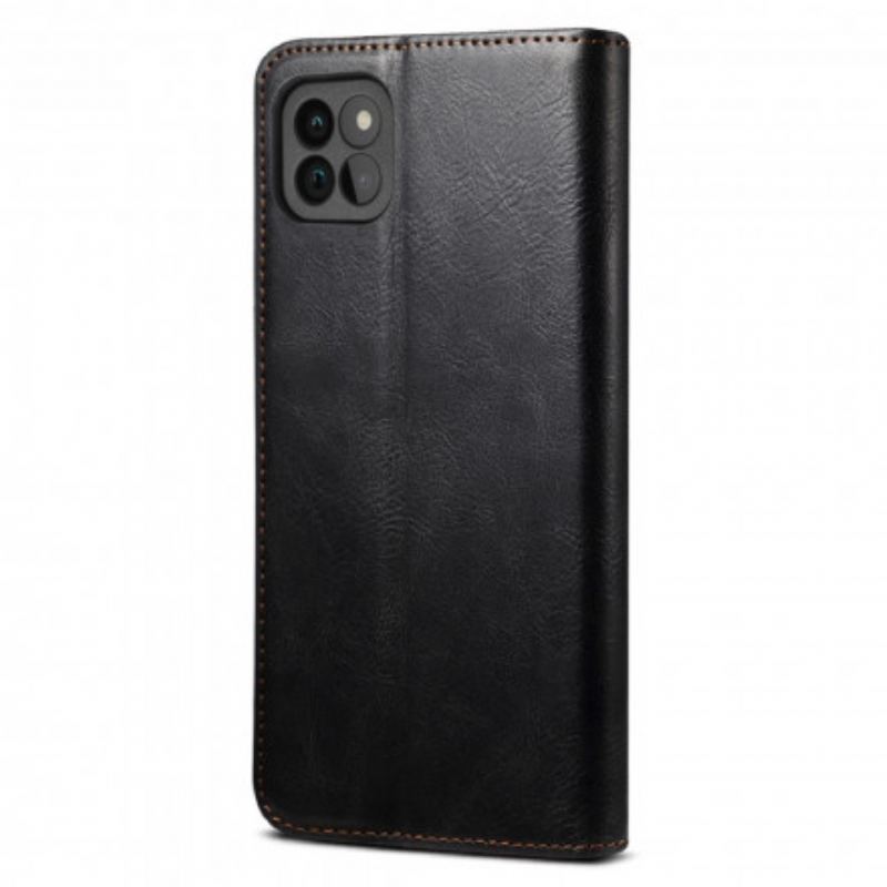 Capa De Celular Para Samsung Galaxy A22 5G Flip Couro Sintético Encerado