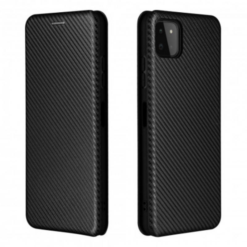 Capa De Celular Para Samsung Galaxy A22 5G Flip Fibra De Carbono