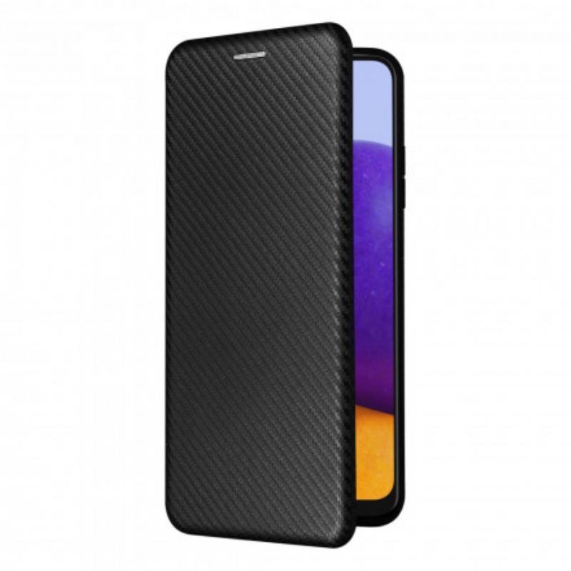 Capa De Celular Para Samsung Galaxy A22 5G Flip Fibra De Carbono