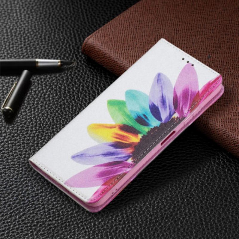 Capa De Celular Para Samsung Galaxy A22 5G Flip Flor Aquarela