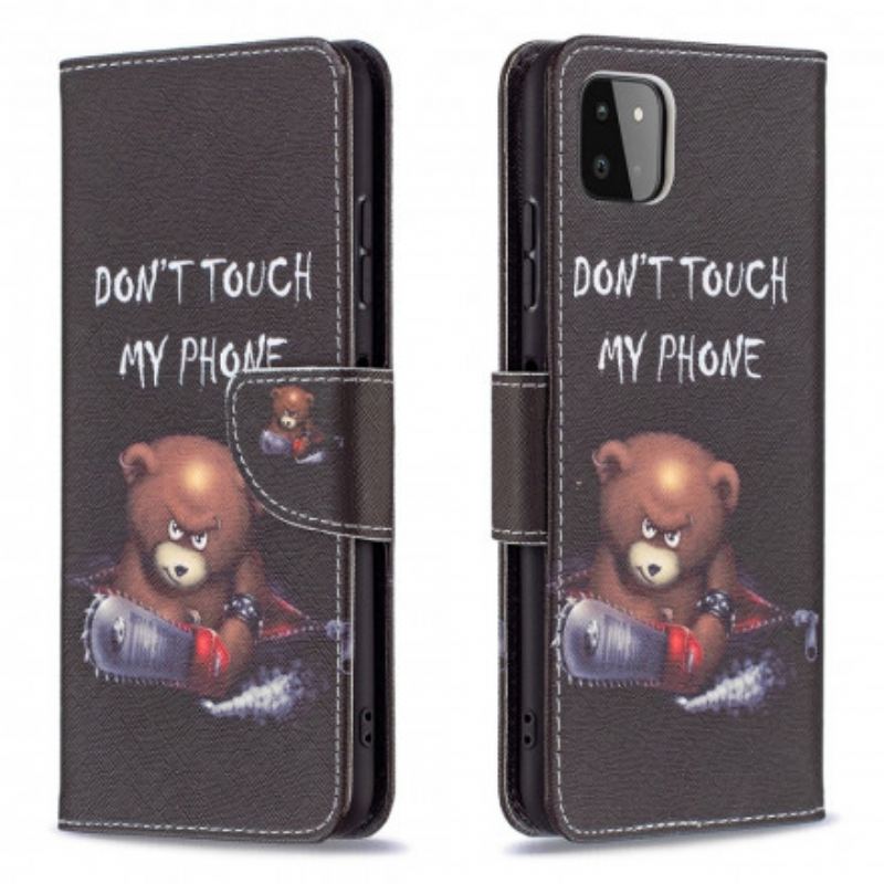 Capa De Celular Para Samsung Galaxy A22 5G Flip Urso Perigoso