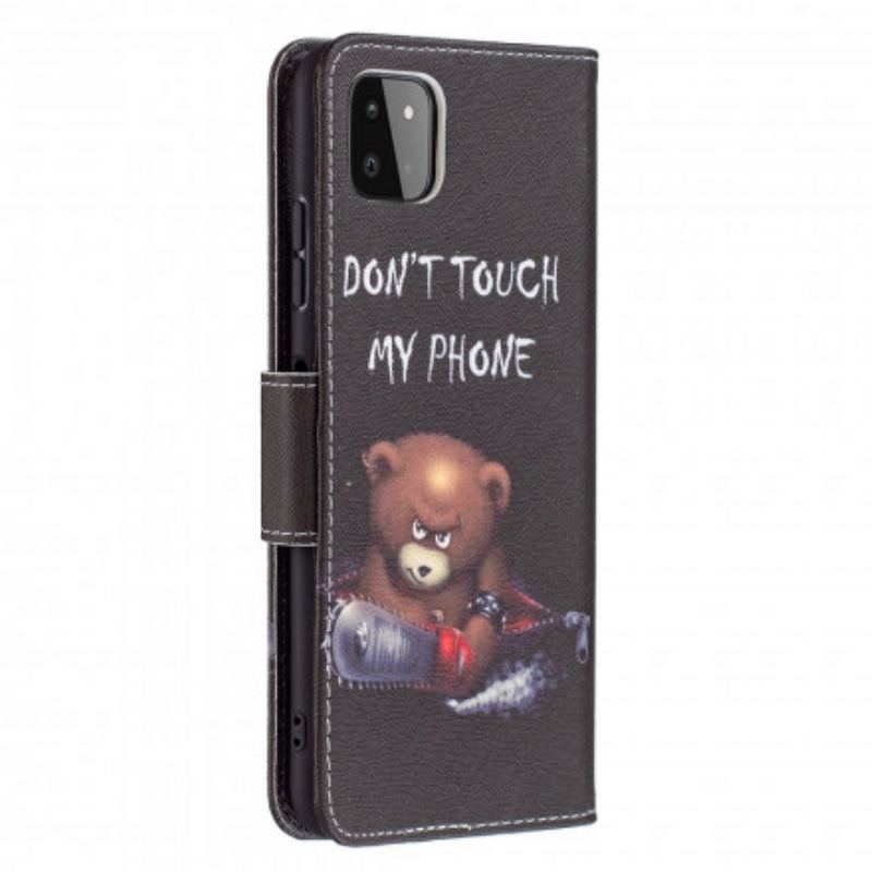 Capa De Celular Para Samsung Galaxy A22 5G Flip Urso Perigoso