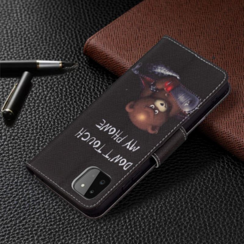 Capa De Celular Para Samsung Galaxy A22 5G Flip Urso Perigoso