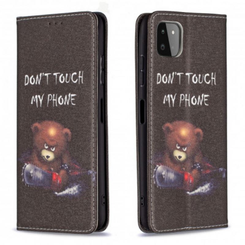 Capa De Celular Para Samsung Galaxy A22 5G Flip Urso Perigoso